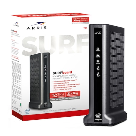 Arris SURFboard T25 DOCSIS 3.1 Gigabit Cable Modem, Xfinity Internet/Voice 613587-001-00